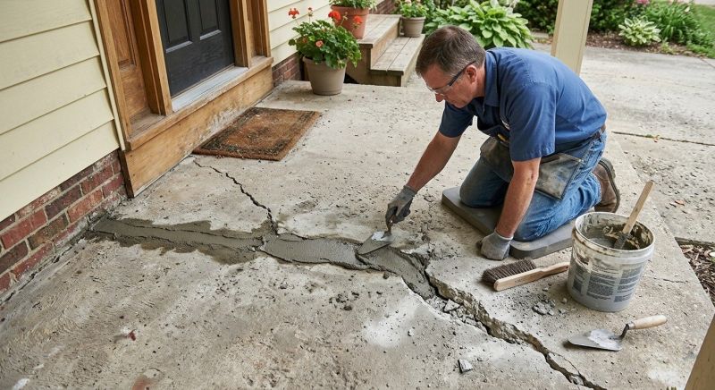 Concrete Porch Repair in West Des Moines, IA