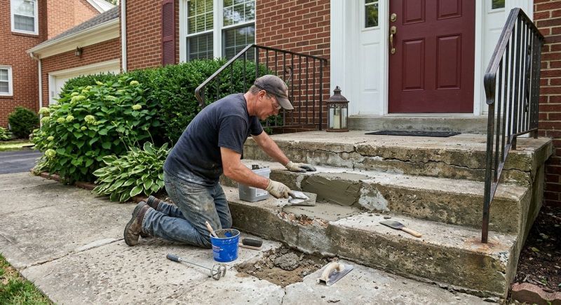 Entryway Concrete Repair in West Des Moines, IA