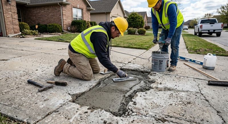Exposed Aggregate Repair in West Des Moines, IA